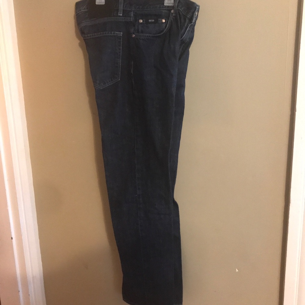 Mens Boss Maine Regular Fit Blue Straight-Leg Jeans